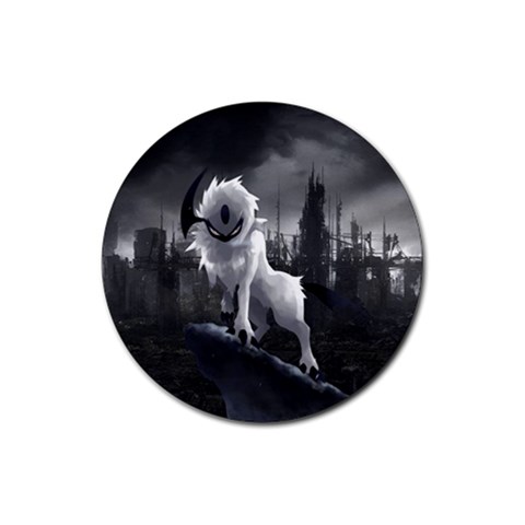 Wolf Rubber Round Coaster (4 pack) from ArtsNow.com Front