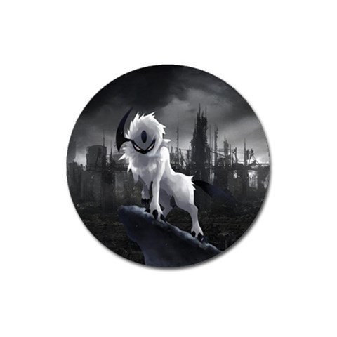 Wolf Magnet 3  (Round) from ArtsNow.com Front