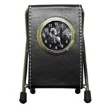 Wolf Pen Holder Desk Clock