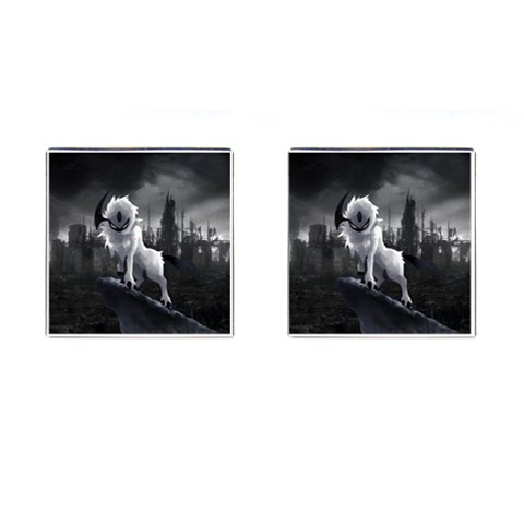 Wolf Cufflinks (Square) from ArtsNow.com Front(Pair)