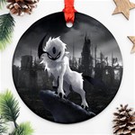 Wolf Round Ornament (Two Sides)