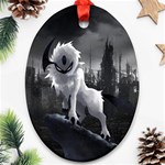 Wolf Oval Ornament (Two Sides)