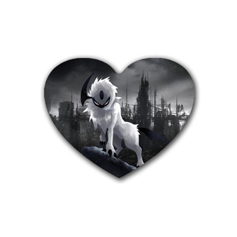 Wolf Rubber Coaster (Heart) from ArtsNow.com Front