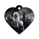 Wolf Dog Tag Heart (One Side)