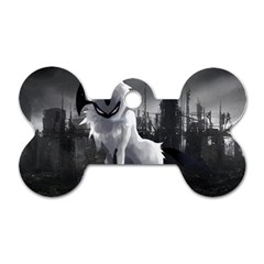 Wolf Dog Tag Bone (Two Sides) from ArtsNow.com Front