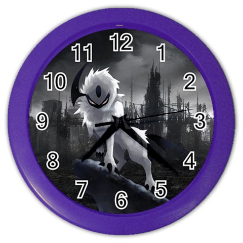 Wolf Color Wall Clock from ArtsNow.com Front
