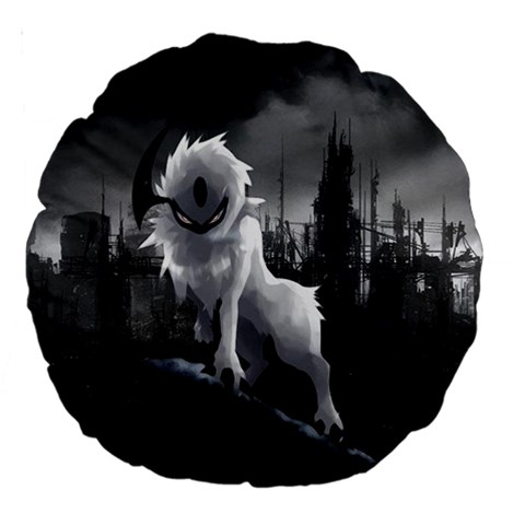 Wolf Large 18  Premium Round Cushion  from ArtsNow.com Front