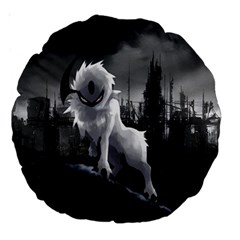 Wolf Large 18  Premium Round Cushion  from ArtsNow.com Back