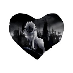 Wolf Standard 16  Premium Heart Shape Cushion  from ArtsNow.com Front
