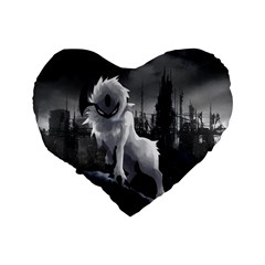 Wolf Standard 16  Premium Heart Shape Cushion  from ArtsNow.com Back