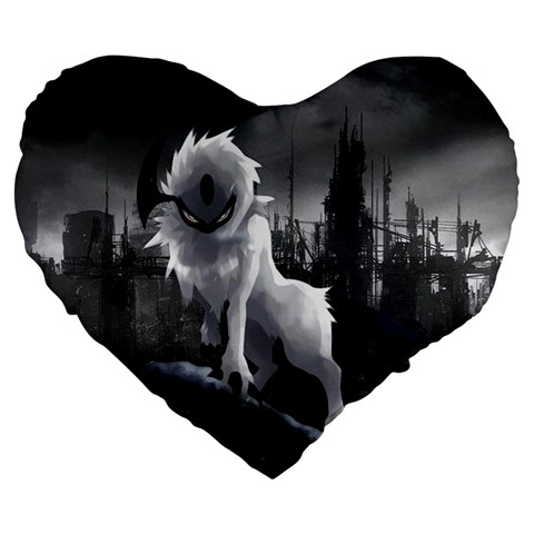 Wolf Large 19  Premium Heart Shape Cushion from ArtsNow.com Front