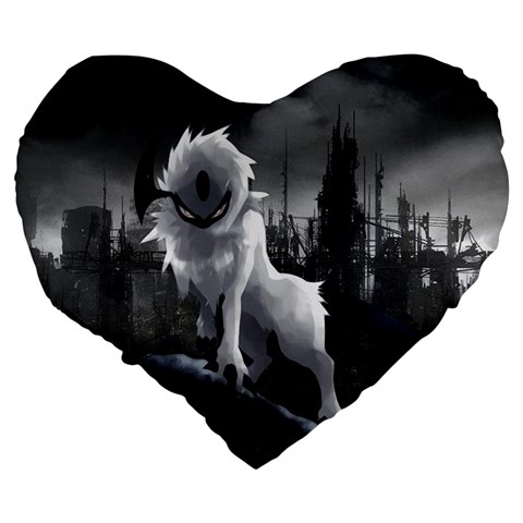 Wolf Large 19  Premium Heart Shape Cushion from ArtsNow.com Back