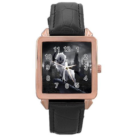 Wolf Rose Gold Leather Watch  from ArtsNow.com Front