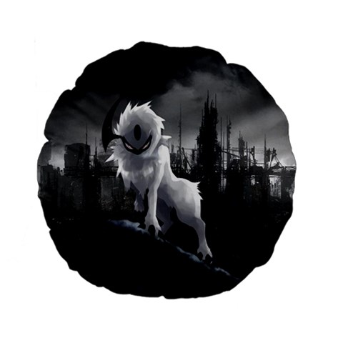 Wolf Standard 15  Premium Flano Round Cushion  from ArtsNow.com Front