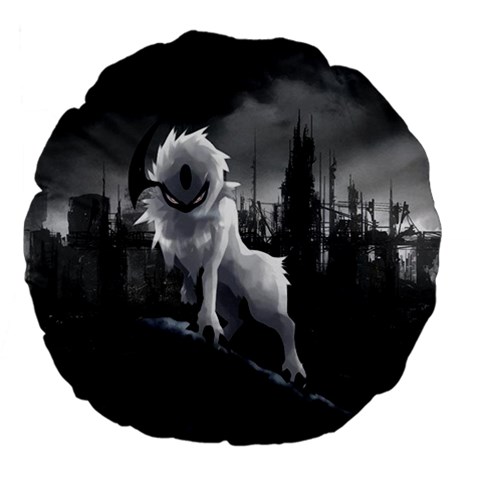 Wolf Large 18  Premium Flano Round Cushion  from ArtsNow.com Front