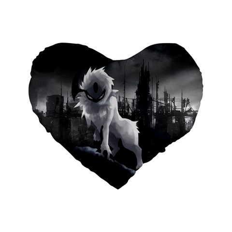 Wolf Standard 16  Premium Flano Heart Shape Cushion  from ArtsNow.com Front