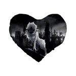 Wolf Standard 16  Premium Flano Heart Shape Cushion 