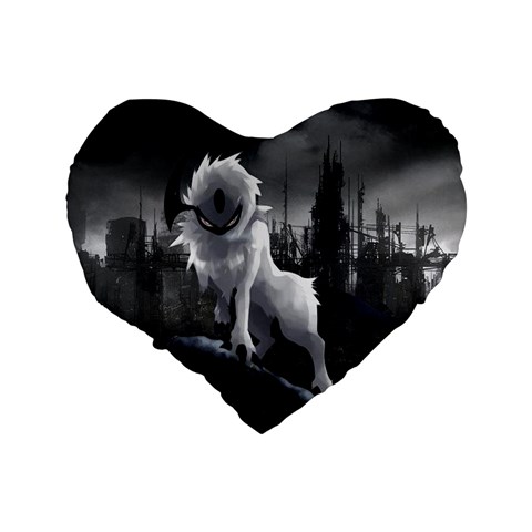 Wolf Standard 16  Premium Flano Heart Shape Cushion  from ArtsNow.com Back