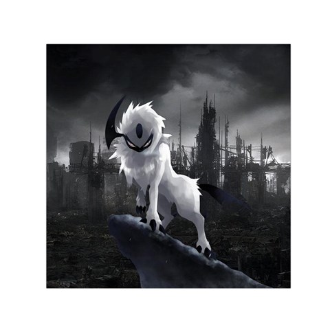 Wolf Small Satin Scarf (Square) from ArtsNow.com Front