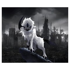 Wolf Medium Zipper Tote Bag from ArtsNow.com Back