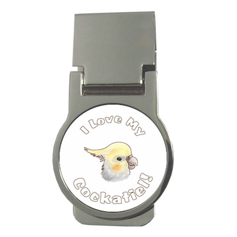 Love My Cockatiel Money Clip (Round) from ArtsNow.com Front