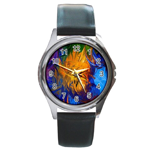 Abstract Paintings Round Metal Watch from ArtsNow.com Front