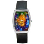 Abstract Paintings Barrel Style Metal Watch
