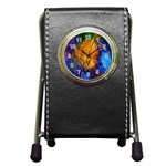 Abstract Paintings Pen Holder Desk Clock