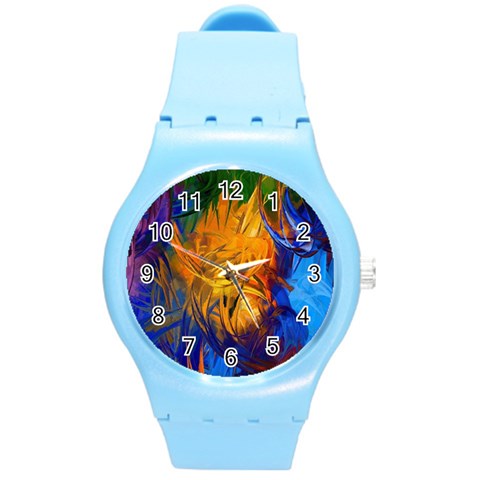 Abstract Paintings Round Plastic Sport Watch (M) from ArtsNow.com Front