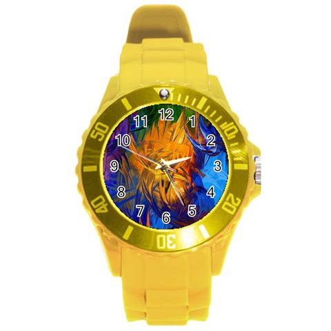 Abstract Paintings Round Plastic Sport Watch (L) from ArtsNow.com Front