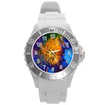 Abstract Paintings Round Plastic Sport Watch (L)