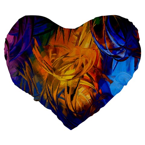 Abstract Paintings Large 19  Premium Heart Shape Cushion from ArtsNow.com Back