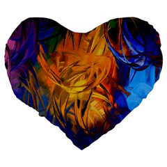 Abstract Paintings Large 19  Premium Heart Shape Cushion from ArtsNow.com Back