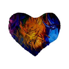 Abstract Paintings Standard 16  Premium Flano Heart Shape Cushion  from ArtsNow.com Front