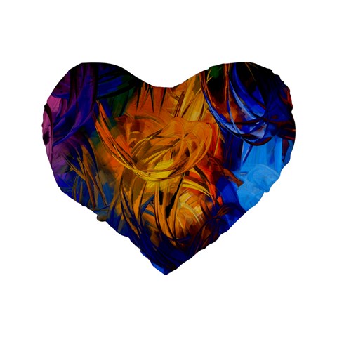 Abstract Paintings Standard 16  Premium Flano Heart Shape Cushion  from ArtsNow.com Back