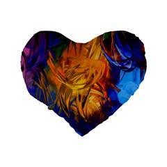 Abstract Paintings Standard 16  Premium Flano Heart Shape Cushion  from ArtsNow.com Back