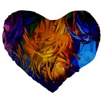 Abstract Paintings Large 19  Premium Flano Heart Shape Cushion