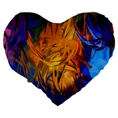 Abstract Paintings Large 19  Premium Flano Heart Shape Cushion from ArtsNow.com Back
