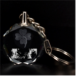 Abstract Paintings Clover 3D Engraving Circle Key Chain