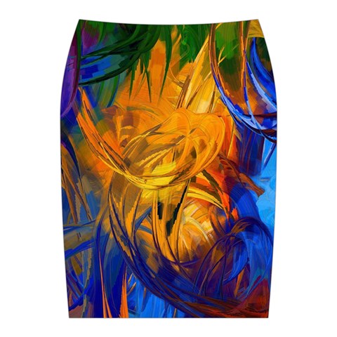Abstract Paintings Midi Wrap Pencil Skirt from ArtsNow.com Back