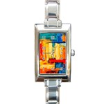 Abstrak Paint Rectangle Italian Charm Watch