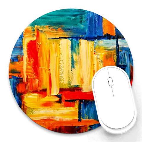 Abstrak Paint Round Mousepad from ArtsNow.com Front