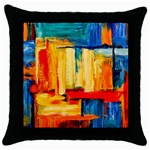 Abstrak Paint Throw Pillow Case (Black)