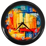 Abstrak Paint Wall Clock (Black)