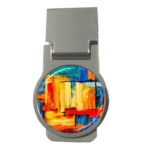 Abstrak Paint Money Clip (Round) from ArtsNow.com Front