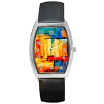 Abstrak Paint Barrel Style Metal Watch