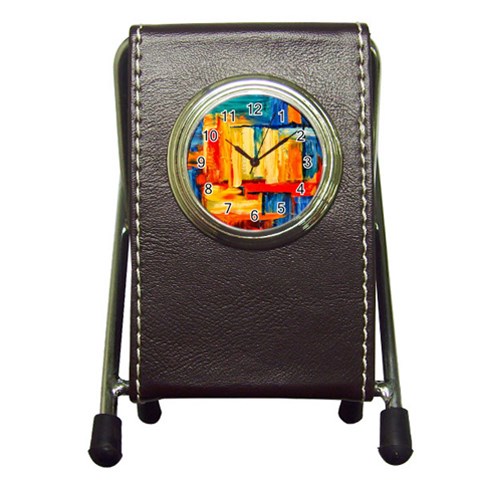 Abstrak Paint Pen Holder Desk Clock from ArtsNow.com Front