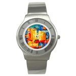 Abstrak Paint Stainless Steel Watch