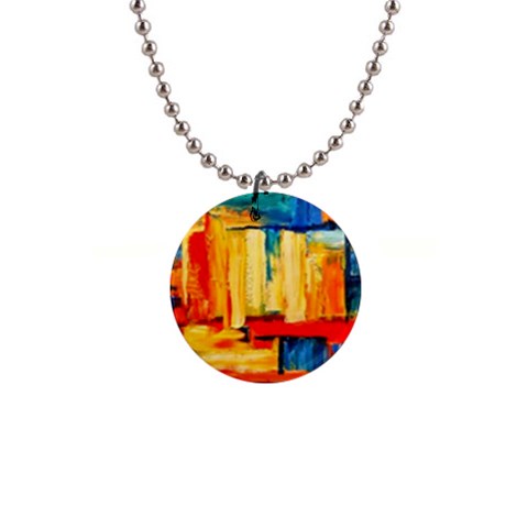 Abstrak Paint 1  Button Necklace from ArtsNow.com Front