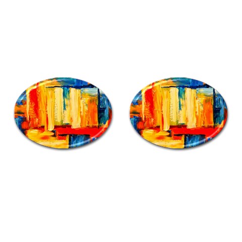 Abstrak Paint Cufflinks (Oval) from ArtsNow.com Front(Pair)